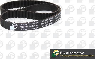 BGA TB2503 - Зубчатый ремень ГРМ autospares.lv