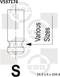 BGA V537174 - Выпускной клапан autospares.lv