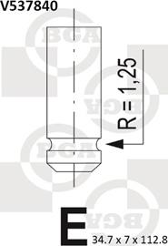BGA V537840 - Впускной клапан autospares.lv