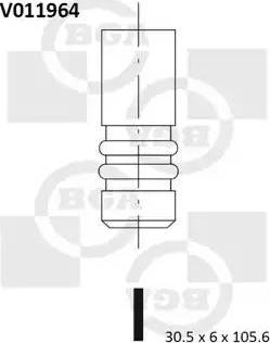 BGA V011964 - Выпускной клапан autospares.lv