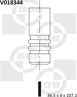 BGA V018344 - Впускной клапан autospares.lv