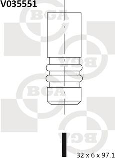 BGA V035551 - Впускной клапан autospares.lv