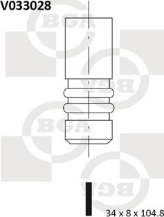 BGA V033028 - Впускной клапан autospares.lv