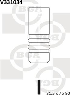 BGA V331034 - Выпускной клапан autospares.lv