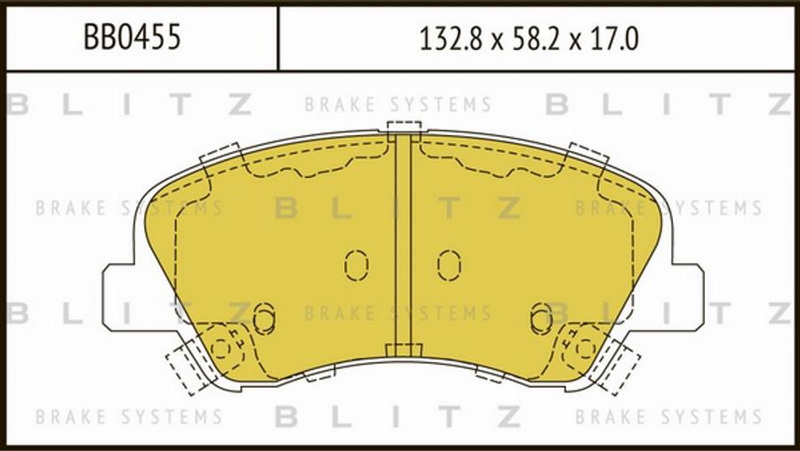 Blitz BB0455 - Тормозные колодки, дисковые, комплект autospares.lv