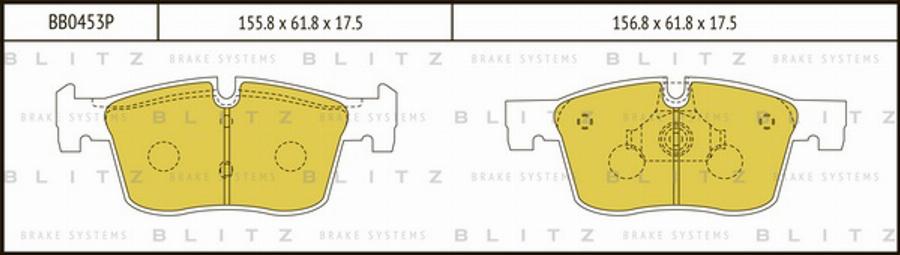 Blitz BB0453P - Тормозные колодки, дисковые, комплект autospares.lv