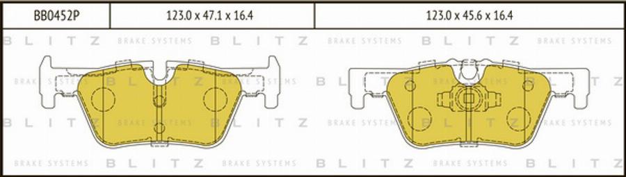 Blitz BB0452P - Тормозные колодки, дисковые, комплект autospares.lv