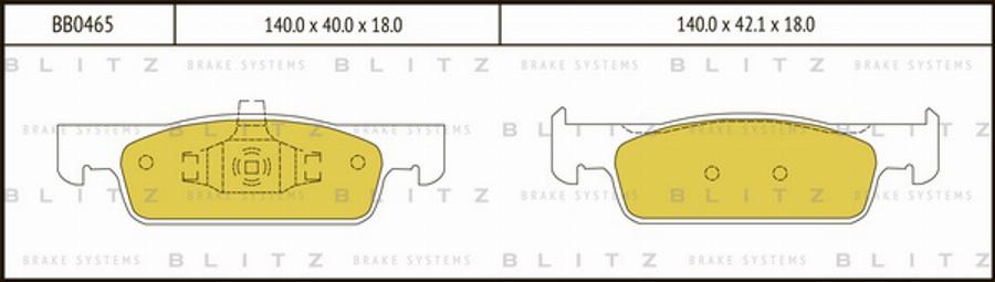 Blitz BB0465 - Тормозные колодки, дисковые, комплект autospares.lv