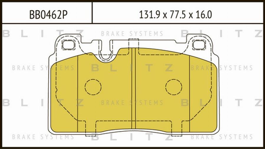 Blitz BB0462P - Тормозные колодки, дисковые, комплект autospares.lv