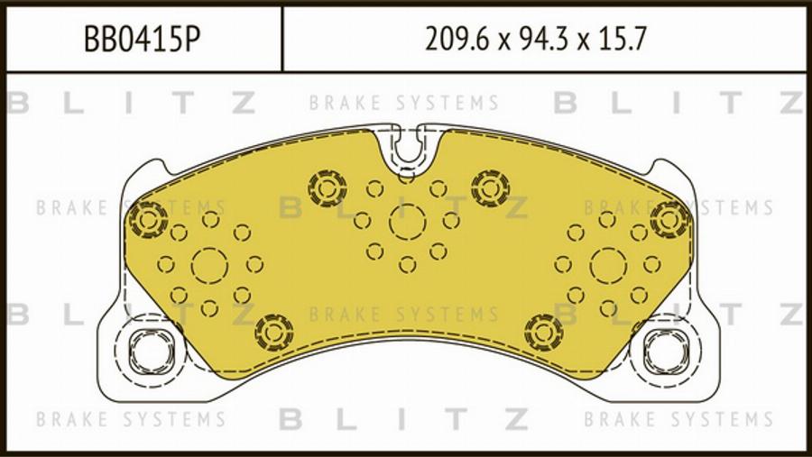 Blitz BB0415P - Тормозные колодки, дисковые, комплект autospares.lv