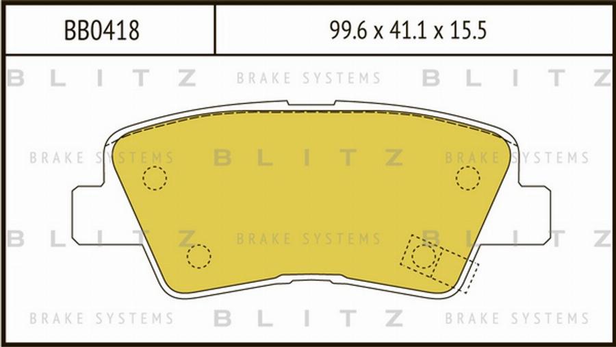 Blitz BB0418 - Тормозные колодки, дисковые, комплект autospares.lv