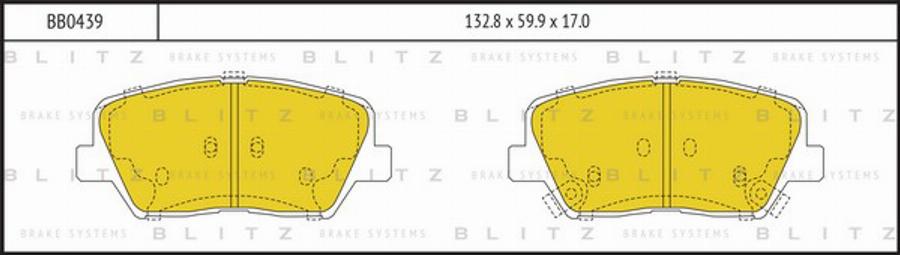 Blitz BB0439 - Тормозные колодки, дисковые, комплект autospares.lv