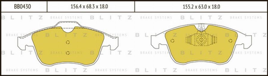 Blitz BB0430 - Тормозные колодки, дисковые, комплект autospares.lv