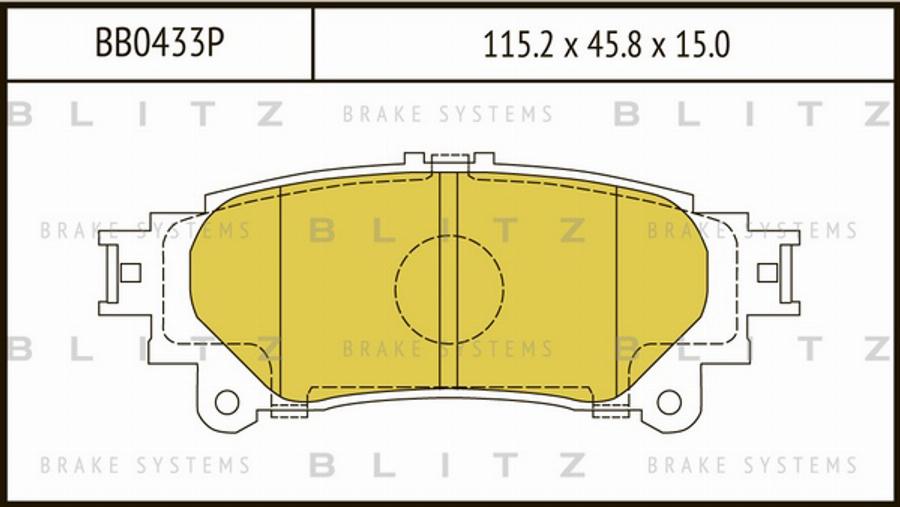 Blitz BB0433P - Тормозные колодки, дисковые, комплект autospares.lv