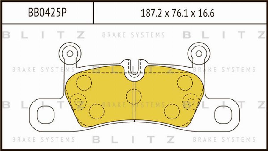 Blitz BB0425P - Тормозные колодки, дисковые, комплект autospares.lv