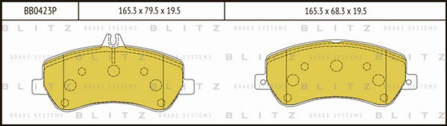 Blitz BB0423P - Тормозные колодки, дисковые, комплект autospares.lv