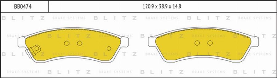 Blitz BB0474 - Тормозные колодки, дисковые, комплект autospares.lv
