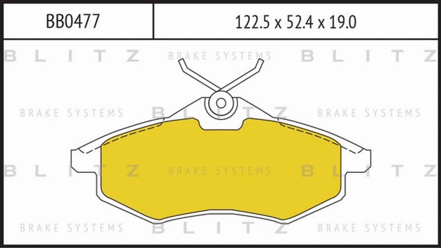 Blitz BB0477 - Тормозные колодки, дисковые, комплект autospares.lv