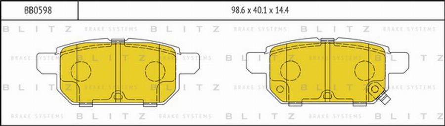 Blitz BB0598 - Тормозные колодки, дисковые, комплект autospares.lv