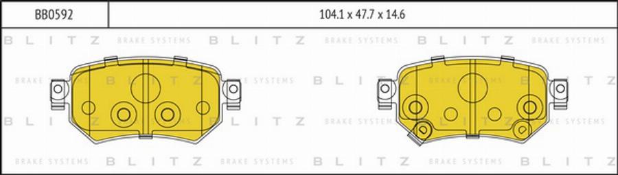 Blitz BB0592 - Тормозные колодки, дисковые, комплект autospares.lv