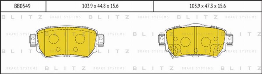 Blitz BB0549 - Тормозные колодки, дисковые, комплект autospares.lv