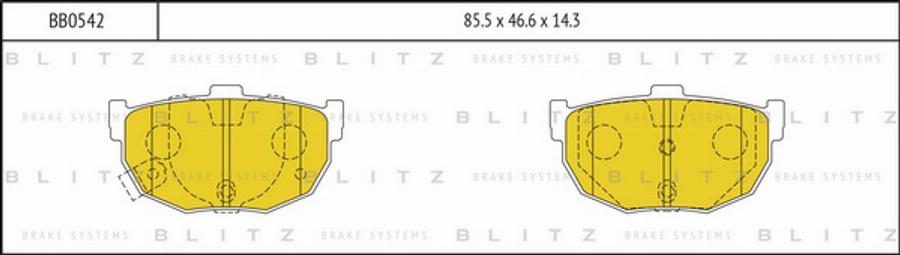 Blitz BB0542 - Тормозные колодки, дисковые, комплект autospares.lv