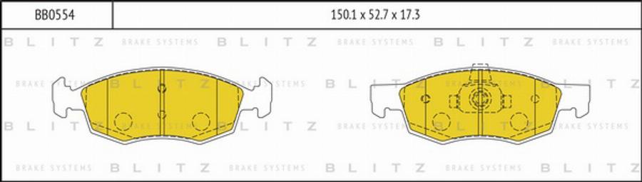 Blitz BB0554 - Тормозные колодки, дисковые, комплект autospares.lv