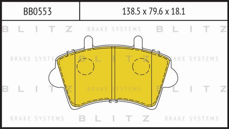 Blitz BB0553 - Тормозные колодки, дисковые, комплект autospares.lv