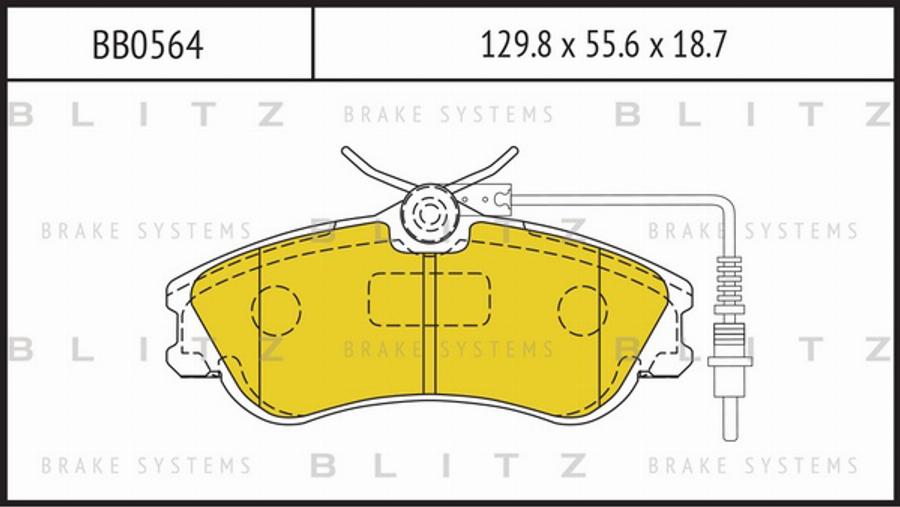 Blitz BB0564 - Тормозные колодки, дисковые, комплект autospares.lv