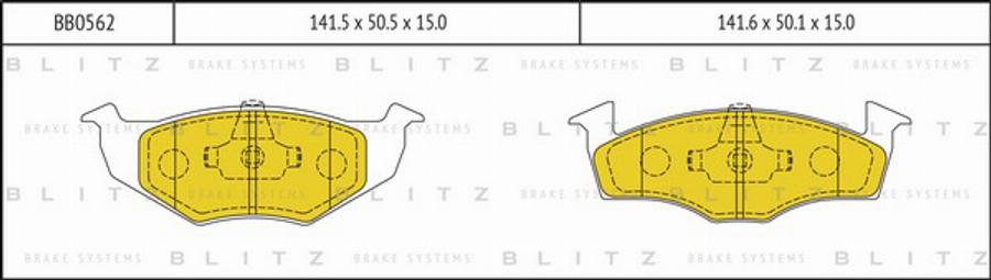 Blitz BB0562 - Тормозные колодки, дисковые, комплект autospares.lv