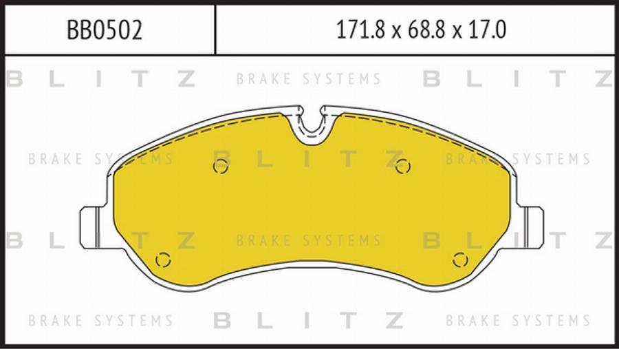 Blitz BB0502 - Тормозные колодки, дисковые, комплект autospares.lv