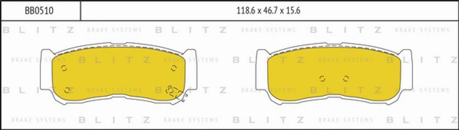 Blitz BB0510 - Тормозные колодки, дисковые, комплект autospares.lv