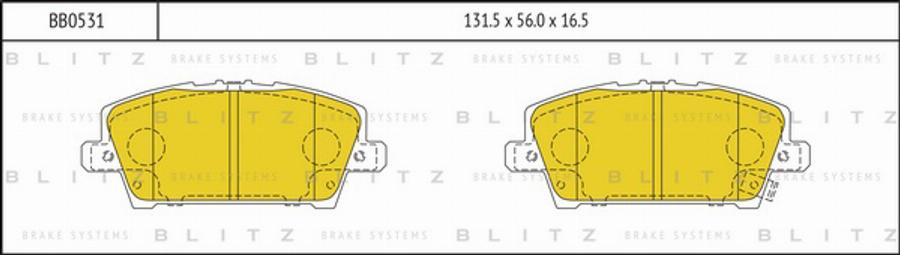 Blitz BB0531 - Тормозные колодки, дисковые, комплект autospares.lv