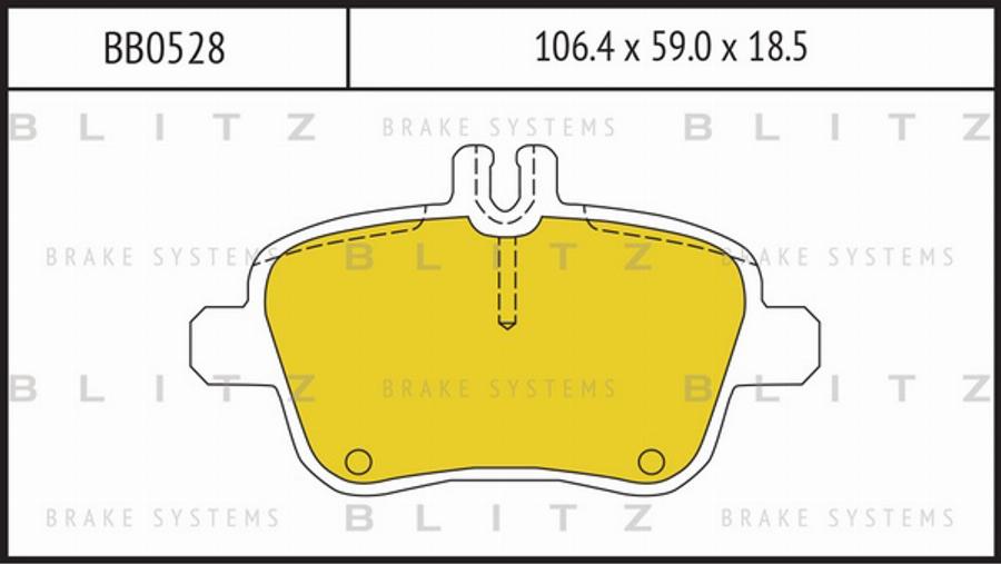 Blitz BB0528 - Тормозные колодки, дисковые, комплект autospares.lv