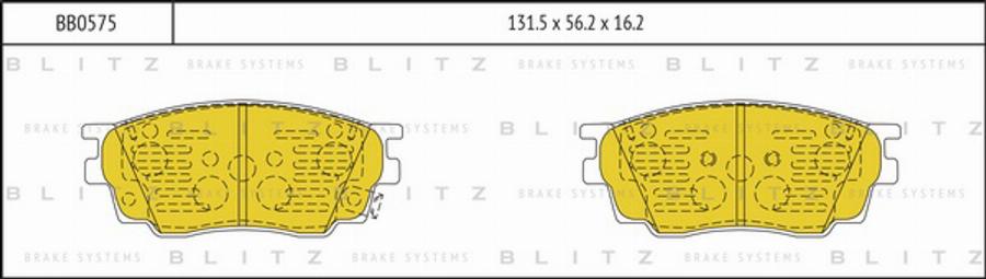 Blitz BB0575 - Тормозные колодки, дисковые, комплект autospares.lv