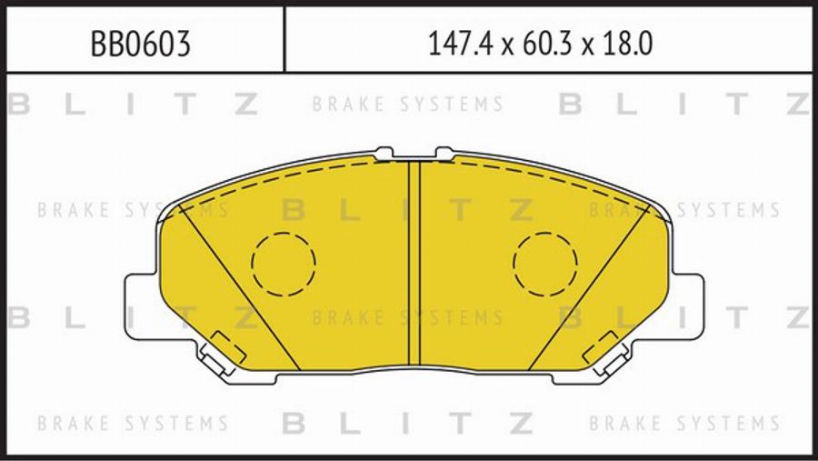 Blitz BB0603 - Тормозные колодки, дисковые, комплект autospares.lv