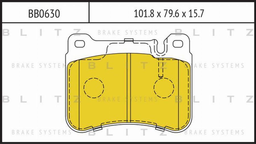 Blitz BB0630 - Тормозные колодки, дисковые, комплект autospares.lv