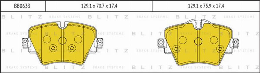 Blitz BB0633 - Тормозные колодки, дисковые, комплект autospares.lv