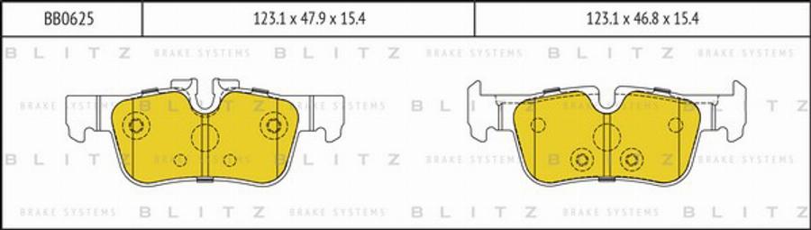 Blitz BB0625 - Тормозные колодки, дисковые, комплект autospares.lv
