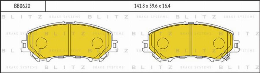 Blitz BB0620 - Тормозные колодки, дисковые, комплект autospares.lv