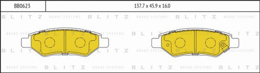 Blitz BB0623 - Тормозные колодки, дисковые, комплект autospares.lv