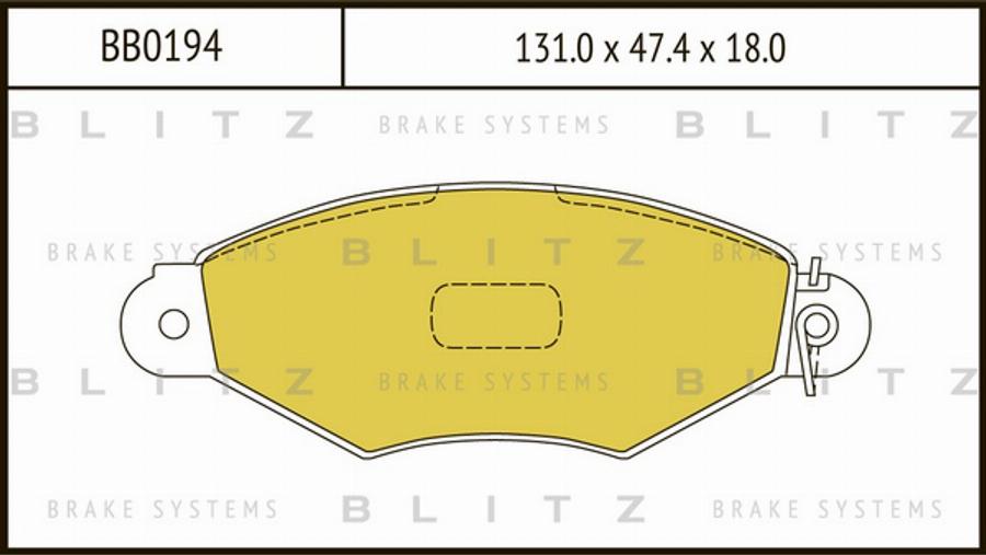 Blitz BB0194 - Тормозные колодки, дисковые, комплект autospares.lv