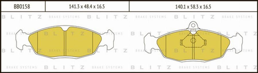 Blitz BB0158 - Тормозные колодки, дисковые, комплект autospares.lv