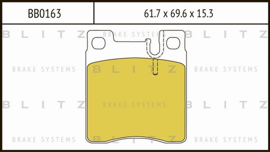 Blitz BB0163 - Тормозные колодки, дисковые, комплект autospares.lv