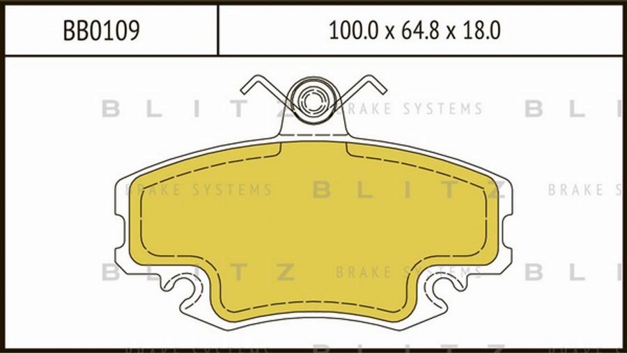 Blitz BB0109 - Тормозные колодки, дисковые, комплект autospares.lv