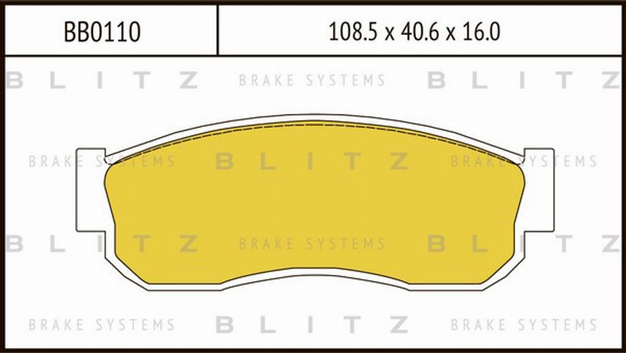 Blitz BB0110 - Тормозные колодки, дисковые, комплект autospares.lv