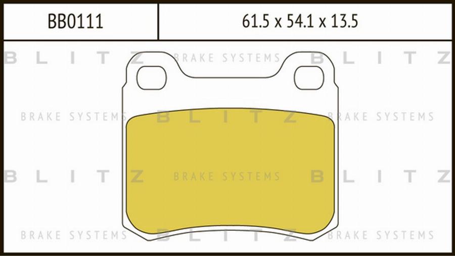 Blitz BB0111 - Тормозные колодки, дисковые, комплект autospares.lv