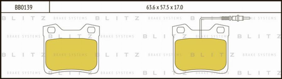 Blitz BB0139 - Тормозные колодки, дисковые, комплект autospares.lv