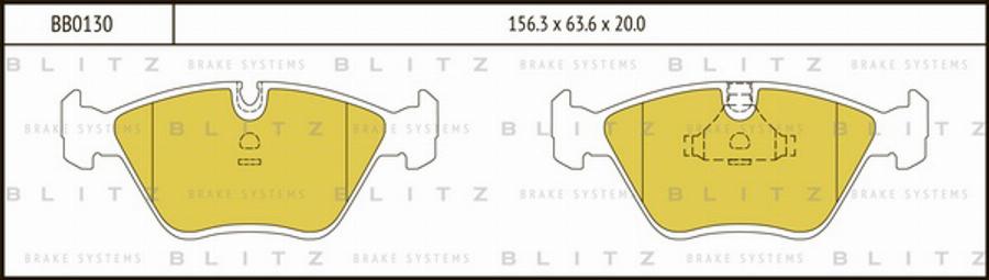 Blitz BB0130 - Тормозные колодки, дисковые, комплект autospares.lv