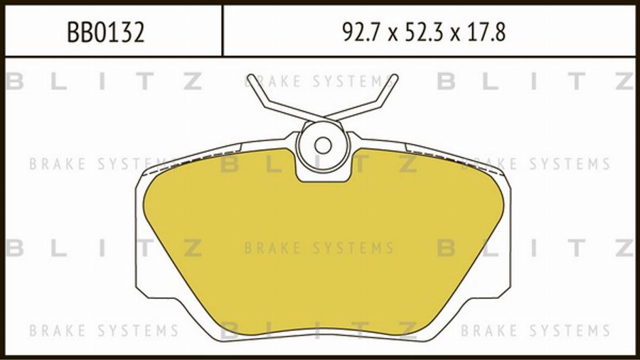 Blitz BB0132 - Тормозные колодки, дисковые, комплект autospares.lv